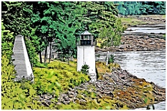 Whitlocks Mill Lighthouse in Northern Maine - Digital Painting